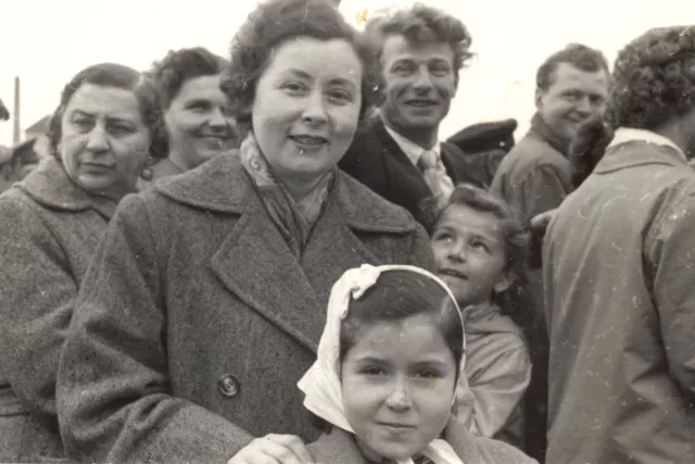 Viola Rozalia Fischerova and her daughter Vierka at a 1st May parade