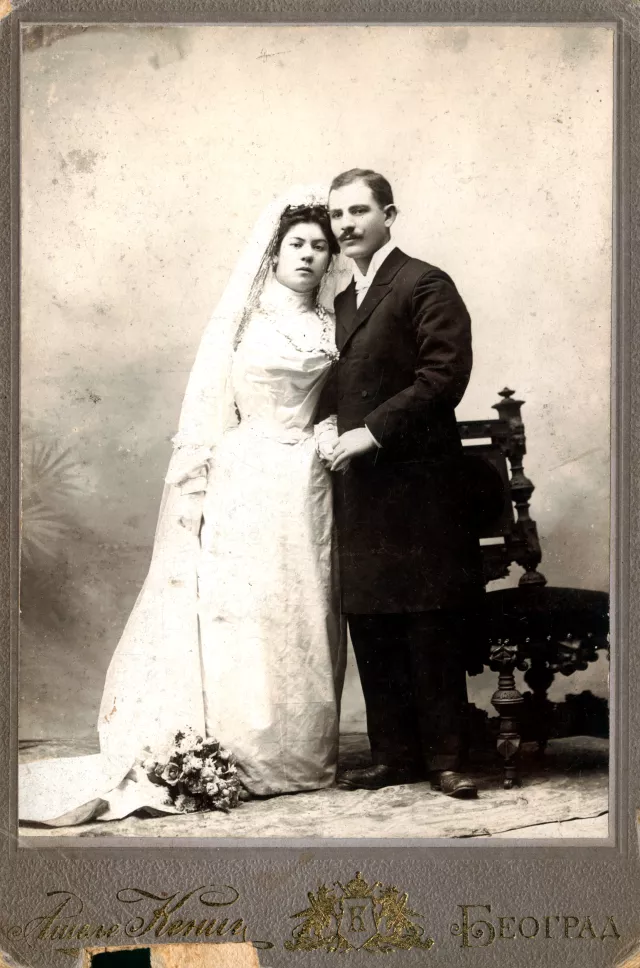 Nisim and Matilda Kalef's wedding portrait