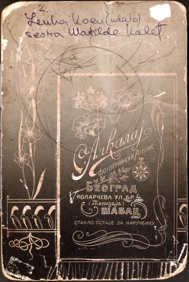 Back of Lenka Koen's portrait