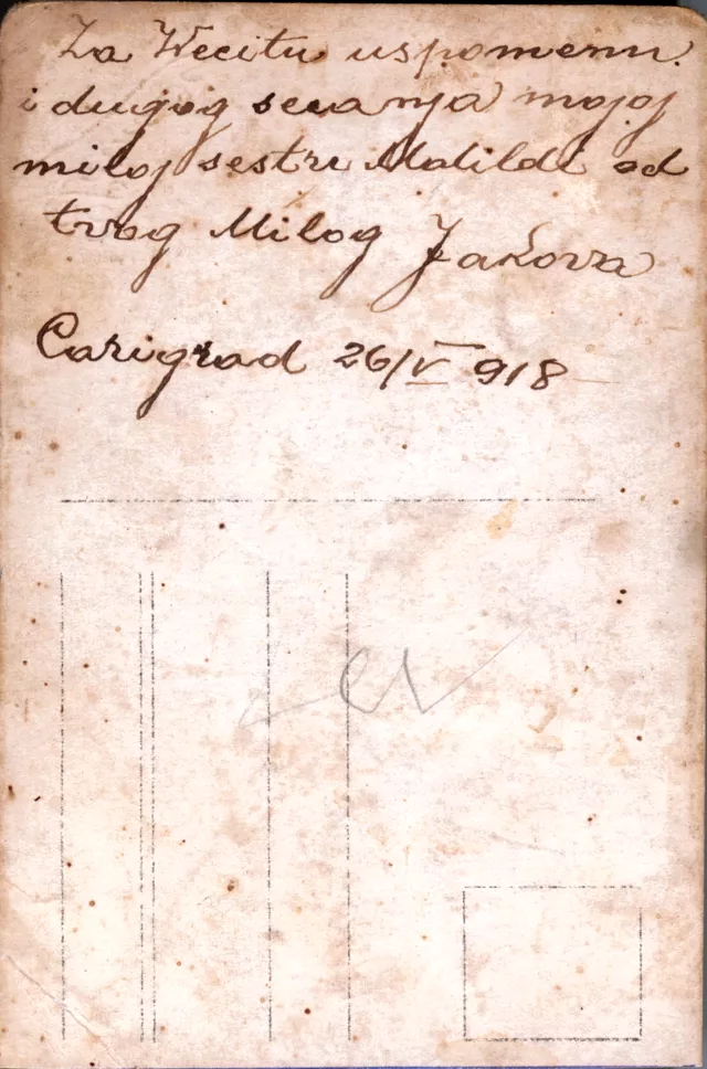 Back of photo of Jakov Kalef in Turkey in army uniform