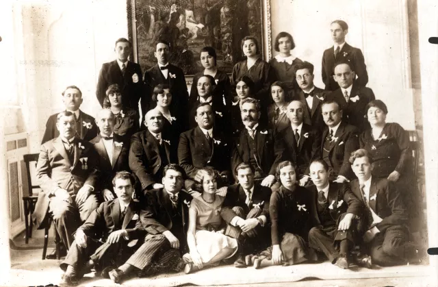 Jakov Kalef in the Jewish community building