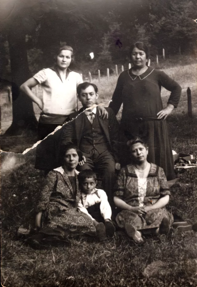 Avram, Dona and Matilda Kalef and friends