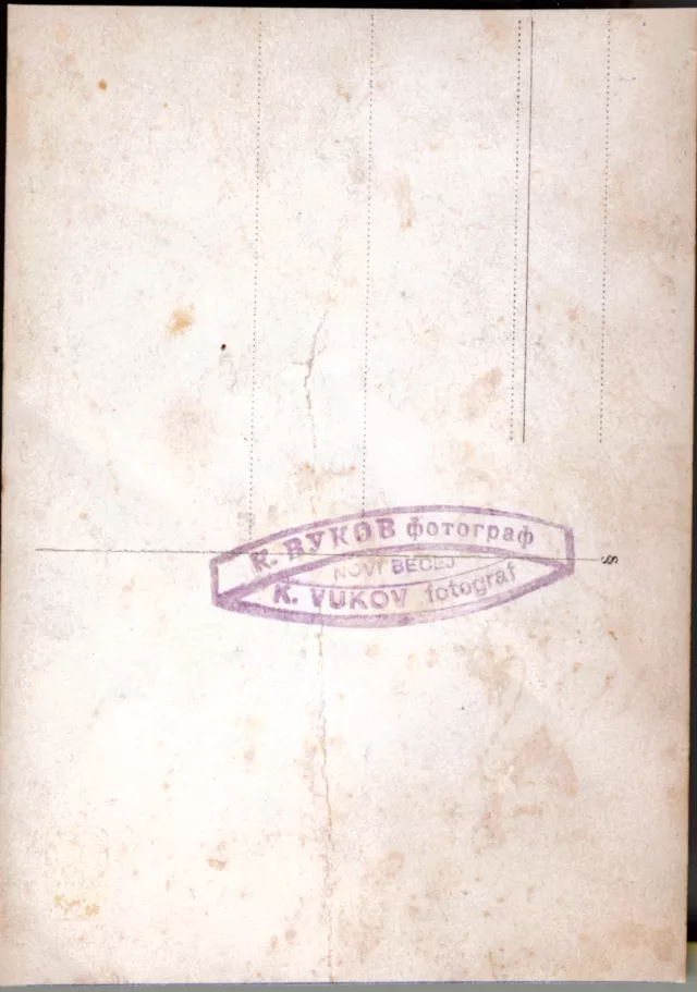 Back of photo of Matilda Kalef with relatives and friends