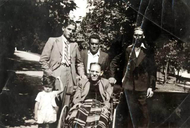 Avram Kalef with workers from his store