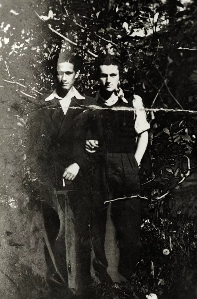 Theobald Engler mit einem Freund