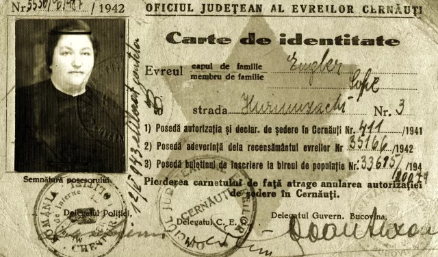 Jüdische Identitätskarte von Sophie Engler
