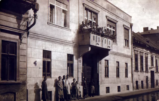 Ilona Seifert and her family on the balcony of their house
