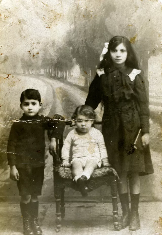 Eli Perahya with his brother Albert and aunt Cecile