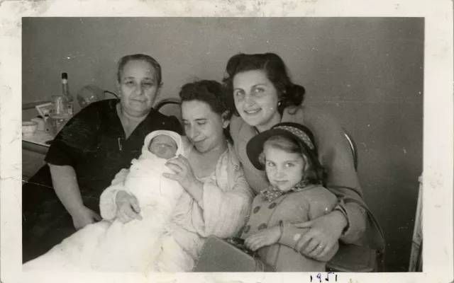 Klara Perahya after her daughter Elsa's birth