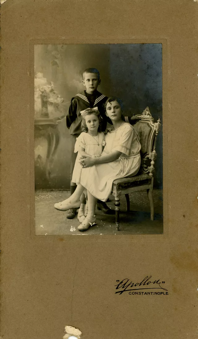 Saffet Gokcen with her brother Cemil and sister Sadiye Saffet Gokcen with her brother Cemil and sister Sadiye