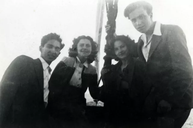 Harun Bozo with friends at an outing at the Rumeli Hisari fortress