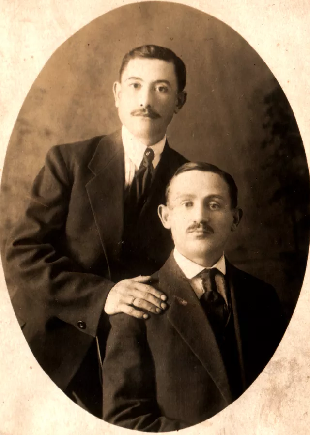 Khaskel Margolin with a friend