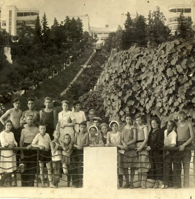 Baby Pisetskaya with school mates