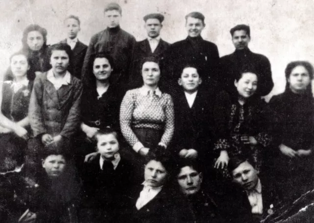 Dina Orlova with her classmates