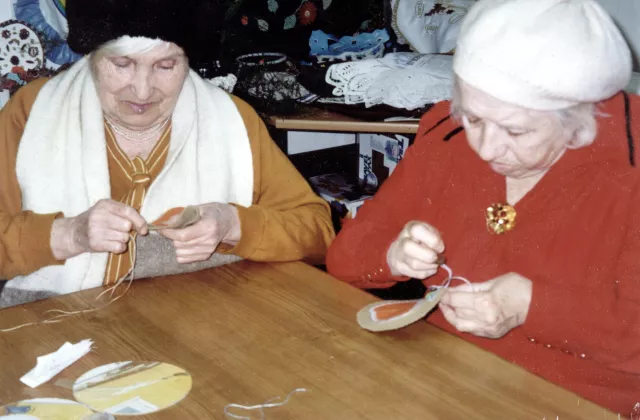 Dora Postrelko with her friend Sarra