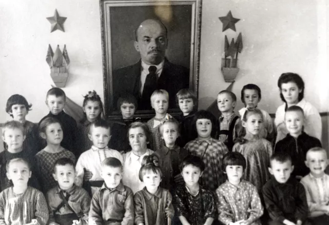 Jemma Grinberg's mother Anna Deich with the children from kindergarten Jemma Grinberg's mother Anna Deich with the children from kindergarten