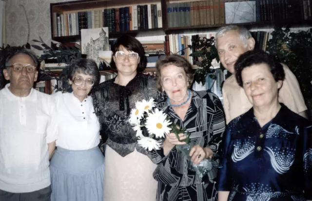 Larissa Rozina with her husband and friends