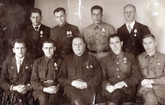 Yakov Gauzner with his colleagues