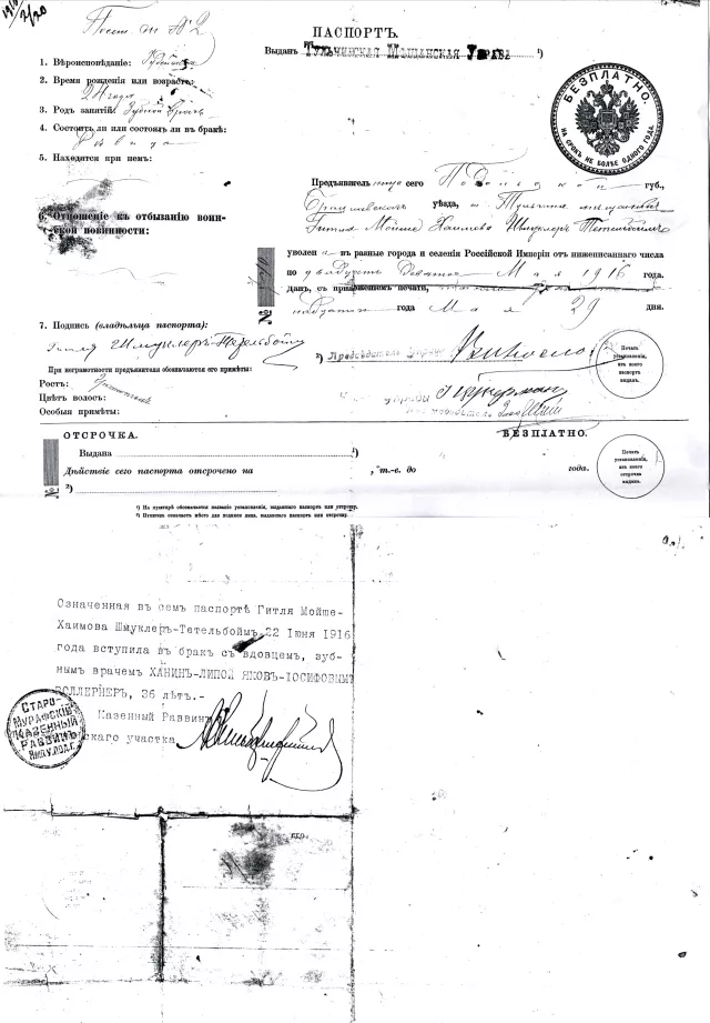 Gitlia Vollerner's passport Gitlia Vollerner's passport