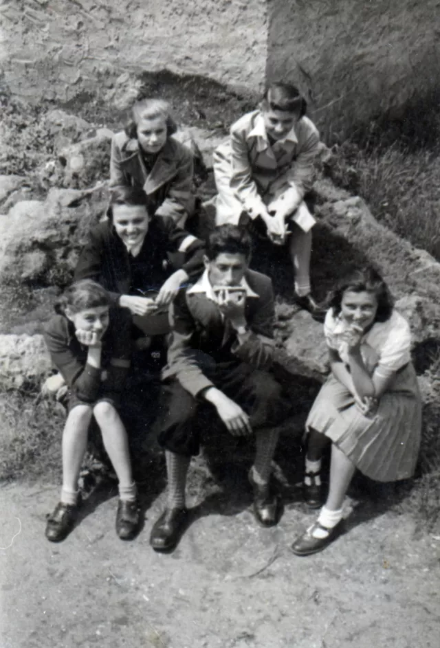 Anna Halmos with Hashomer Hatzair group