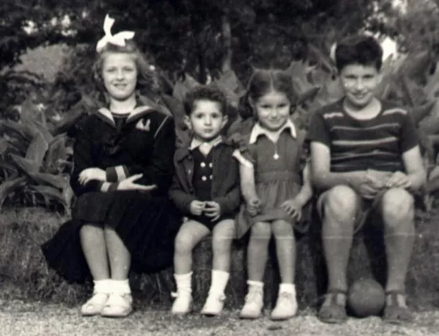 Miroslav Blumenberg with his brother and friends