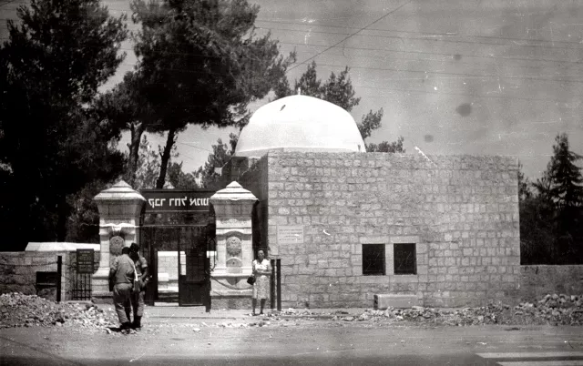 Matilda Albuhaire at Rachel's tomb in Bethlehem