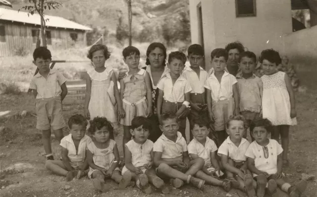 Pavel Potocky among children from the kibbutz