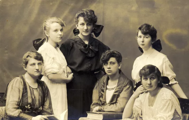 Stella Kotoucova with schoolmates Stella Kotoucova with schoolmates