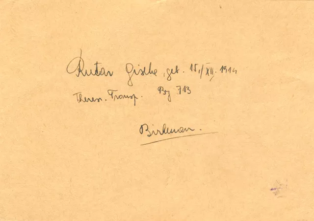 Postcard to Auschwitz written by Karel Rutar  (second side)