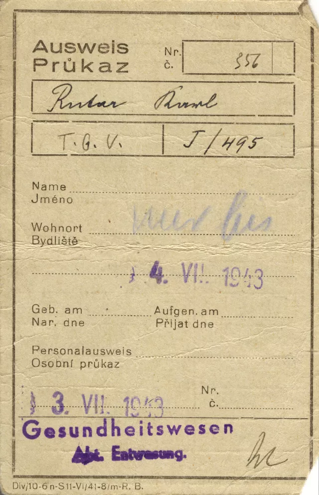 Karel Rutar's health card