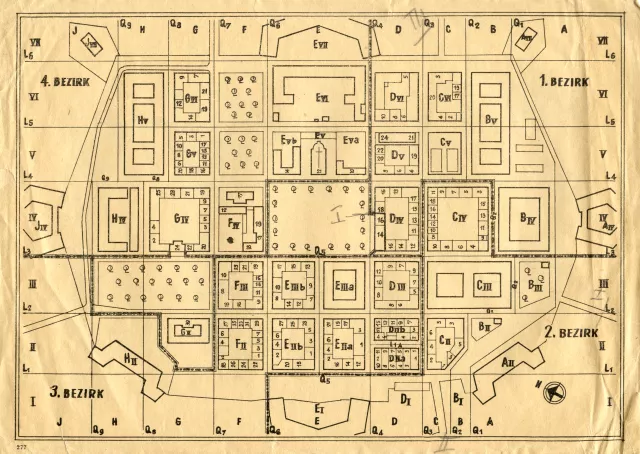 Map of Theresienstadt (Terezin)