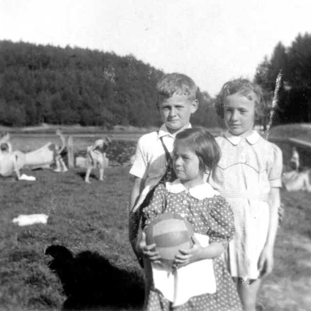 Milena Prochazkova with her cousin Petr Faktor in Radisovice