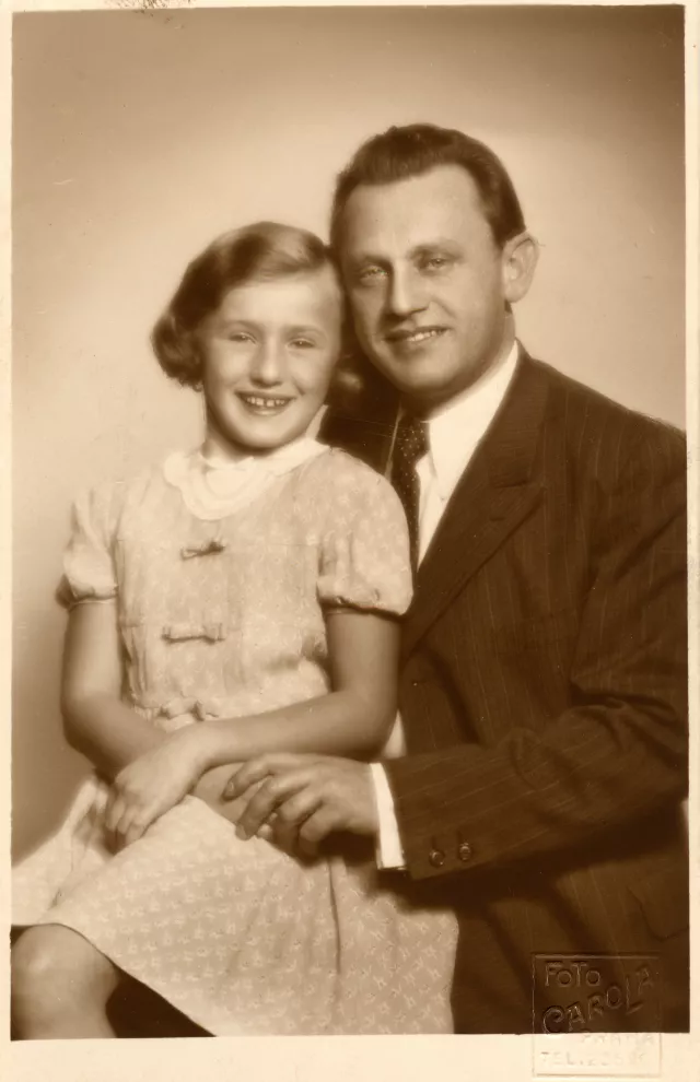 Milena Prochazkova with her father Ervin Kosiner