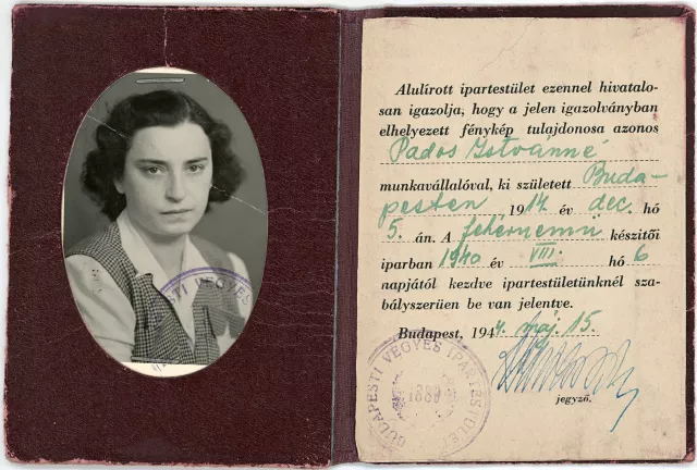 Szécsi Endréné Ipartestületi igazolványa