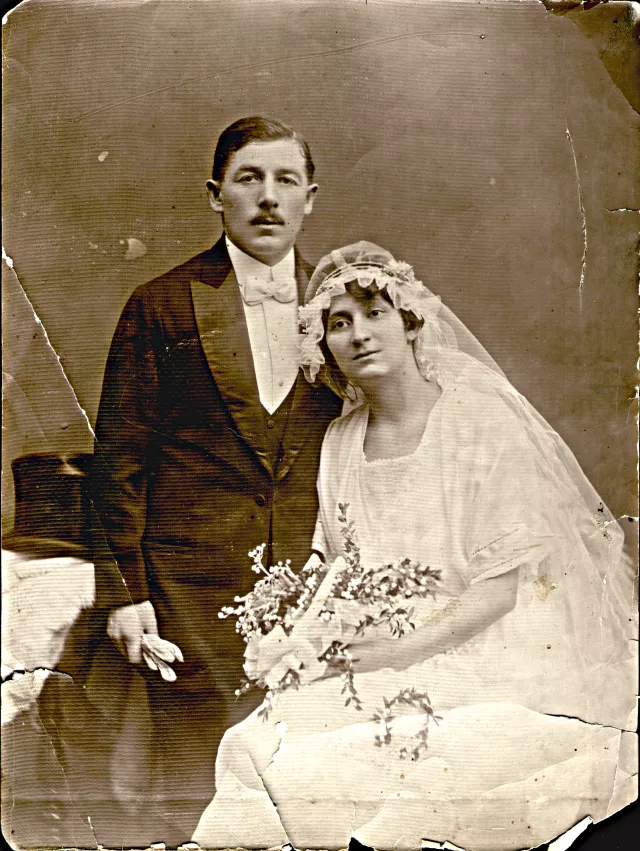 Zinner Simon és Weitzner Ilona esküvõi képe