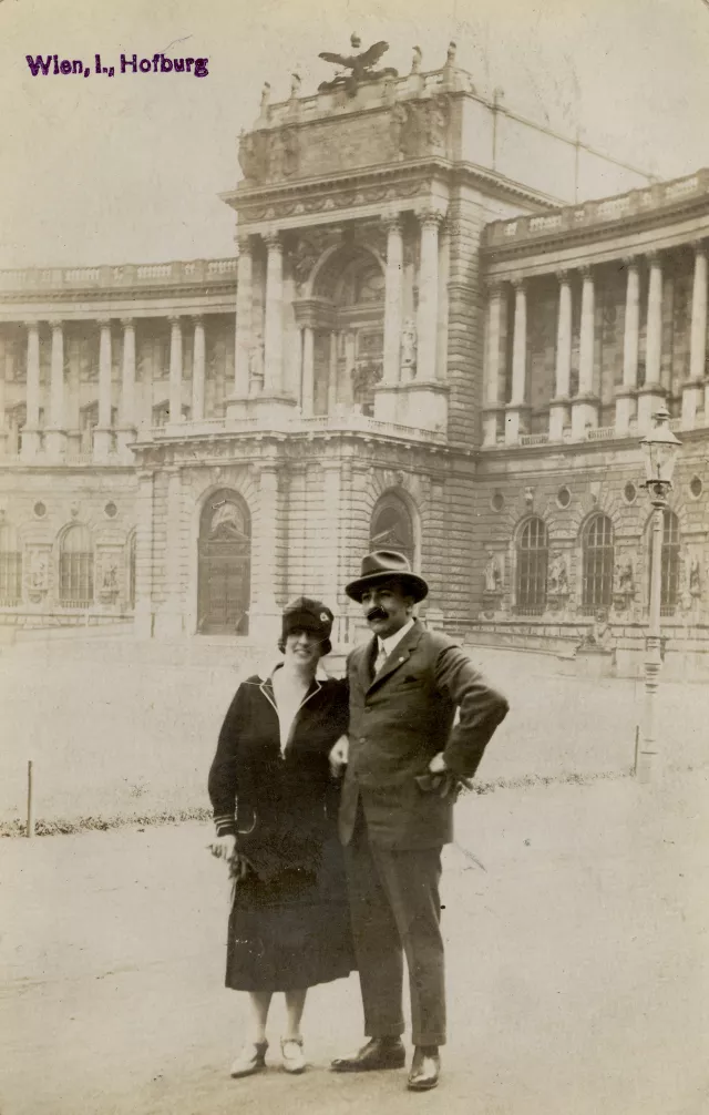 Miksa Domonkos on honeymoon with his second wife Miksa Domonkos on honeymoon with his second wife