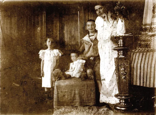 Hermina Sebestyen with her children