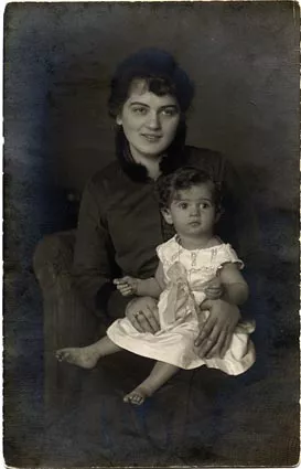 Clairette Schuller with her first child, Lea Clairette Schuller with her first child, Lea