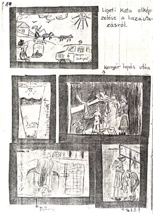 Zsuzsa Merenyi's diary with drawings about the deportation Zsuzsa Merenyi's diary with drawings about the deportation