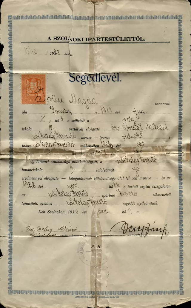 Grün Magda segédlevele