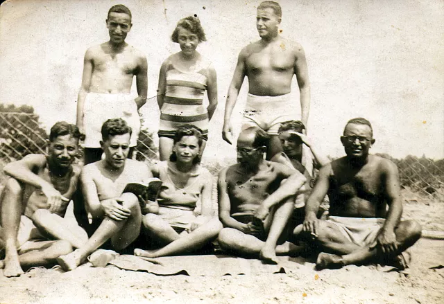 Piroska Hamos on a boat excursion with relatives