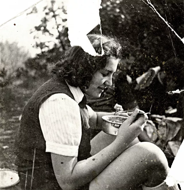 Magdolna Palmai on a trip