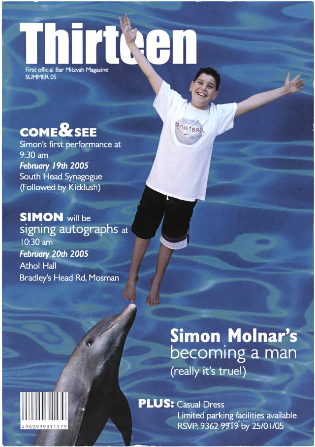 Simon Molnar's bar mitzvah invitation