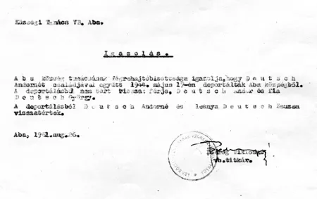 Deportálási igazolás