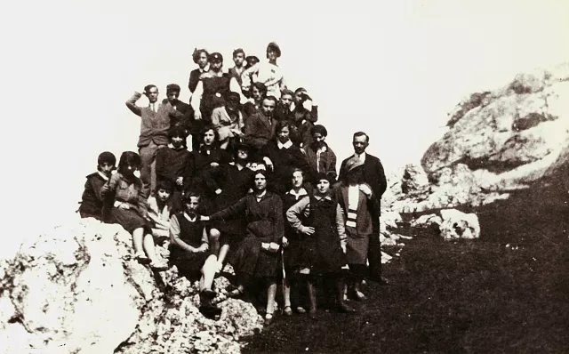 Apolonia Starzec and her class on a school trip