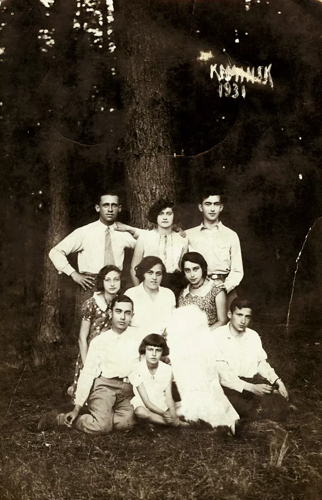 Apolonia Starzec with her friends in Kaminsk