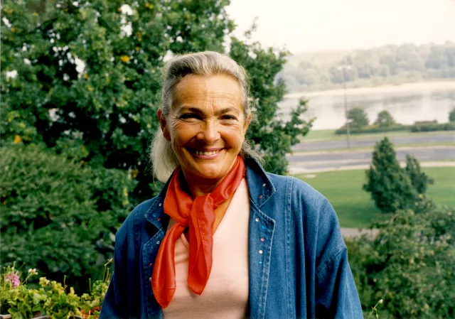 Danuta Mniewska at her house in Warsaw in 1990s