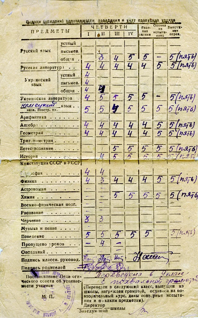 Estera Migdalska's school record book (Page 2)