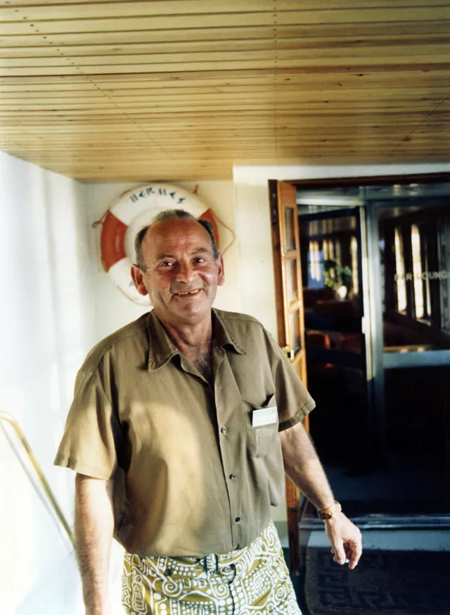 Henryk Lewandowski on board the ship to Israel