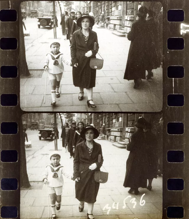 Jerzy Pikielny out for a walk with his nanny, Krysia